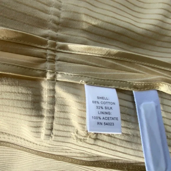 32% Silk 68% CottonBanana Republic Women's Beige Striped Utility Jacket Sz 0 - Picture 10 of 10